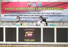 Kesiapan Pengamanan Perayaan Hari Raya Idul FItri 1442 Hijriah dan PPKM Mikro Bupati dan Polres Landak Gelar Rakor