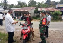 Tekan Penyebaran Covid-19 Koramil 1201-09/ Sengah Temila Ajak Warga Disiplin Prokes
