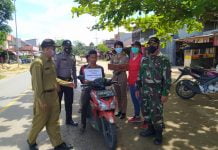 Tegakan Disiplin Prokes Koramil dan Polsek Menjalin Rutin Gelar Operasi Yustisi