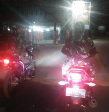 Amankan Pelaksanaan Adat Balala, Koramil Ngabang Gelar Patroli Malam