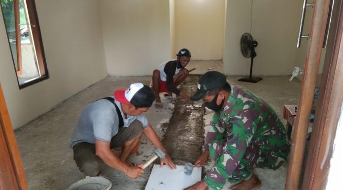 Partisipasi Zidam XII/TPR Bangun Surau Mujahidin di Wilayah Perbatasan Malaysia