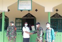 Cegah Wabah Covid-19 Zidam XII/Tanjungpura Semprot Disinfektan ke Masjid Al Mujahidin