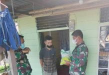 Ringankan Beban Warga Terdampak Pandemi Covid-19 Zidam XII/Tanjungpura Berikan Bantuan Sembako