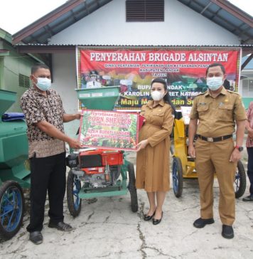 Bupati Karolin Serahkan Bantuan Alsintan Brigade