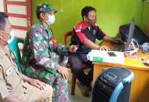 Personil Koramil Air Besar Anjangsana ke Perangkat Desa Nyayum