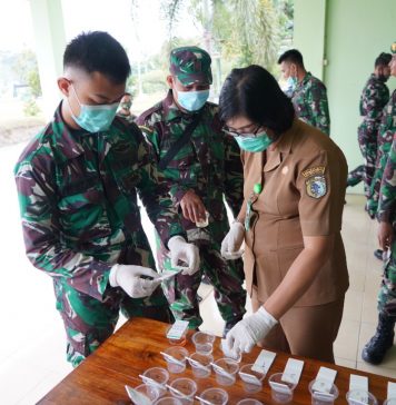 Personel Denzibang1/Stg Ikuti Sosialisasi Penyuluhan P4GN dan Jalani Tes Urine