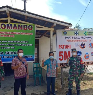 Danramil 09/Sengah Temila Cek Kesiapan Posko PPKM Tingkat Desa