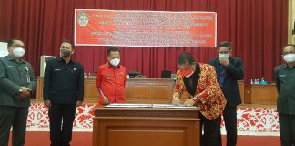 DPRD Bersama Pemkab Landak Tandatangani Nota Kesepakatan KUA-PPAS APBD Ta 2022 dan KUA PPAS Perubahan Ta 2021