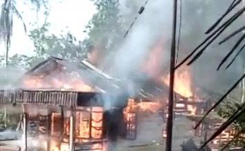 Ditinggal ke Ladang Rumah Warga di Desa Landau Kodah Sekadau Ludes Terbakar