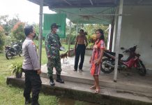Babinsa dan Bhabinkantibmas Menjalin Rutin Cek Warga Yang Jalani Isolasi Mandiri