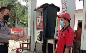 Antisipasi Kelangkaan BBM, Polsek Mempawah Hulu patroli sambangi SPBU