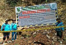 Jaga Pasokan Sumber Air Bersih, PDAM Bengkayang Pasang Plang Himbauan Larangan PETI