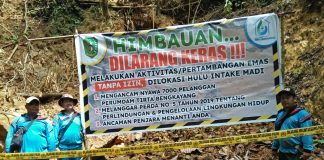 Jaga Pasokan Sumber Air Bersih, PDAM Bengkayang Pasang Plang Himbauan Larangan PETI