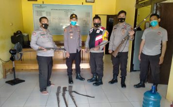 Enam Senpi Rakitan Jenis Lantak Diamankan Dalam Gelaran Operasi Pekat II Kapuas 2021