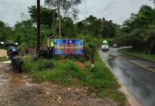 Tekan Angka Lakalantas, Polsek Mempawah Hulu Pasang Spanduk Keselamatan Berlalu Lintas