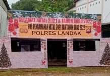 Polsek Mempawah Hulu Bangun Pos Pengamanan