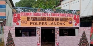 Polsek Mempawah Hulu Bangun Pos Pengamanan