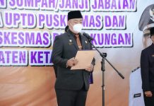 Lantik Kepala dan TU Puskesmas, Sekda Ketapang Ingatkan Lima Tugas Kepala Puskesmas