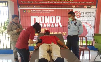 Warga Binaan Rutan Kelas II B Landak Ikuti Aksi Bakti Sosial Donor Darah