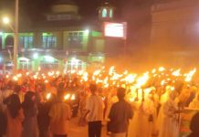 Sambut Bulan Suci Ramadhan 1443 Hijriah Umat Muslim di Ngabang Gelar Pawai Obor