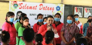 Kunker Desa Dange Aji, Bupati Karolin Ajarkan Merawat Tumbuh Kembang Anak