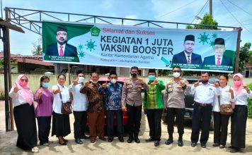Gelar Vaksinasi Booster Kemenag Labusel Gandeng Kepolisian dan TNI