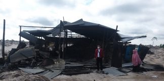 Kebakaran Gudang Pasir di Desa Kayuara, Diduga Dibakar Orang Tak Dikenal