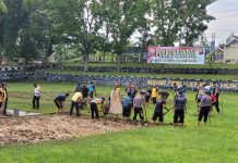 Jaga Kebersihan Lingkungan Mako, Sejumlah Pejabat Utama Polres Landak dan Anggota Adakan Kerja Bakti
