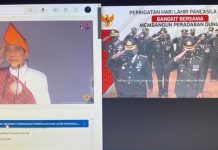 Kapolres Landak Hadiri Upacara Peringatan Hari Lahir Pancasila Tahun 2022 Secara Virtual