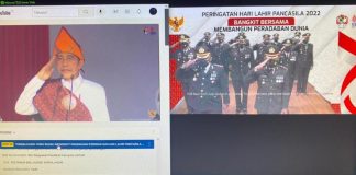 Kapolres Landak Hadiri Upacara Peringatan Hari Lahir Pancasila Tahun 2022 Secara Virtual