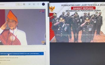 Kapolres Landak Hadiri Upacara Peringatan Hari Lahir Pancasila Tahun 2022 Secara Virtual