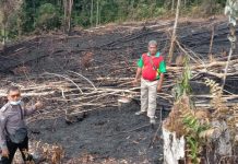 Tiga Titik Api Terpantau di Sengah Temila, Anggota Polsek Turun Cek Lokasi