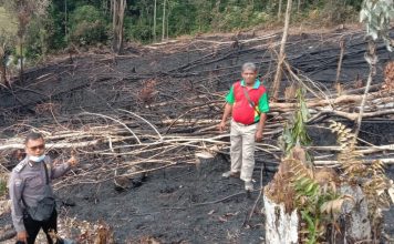 Tiga Titik Api Terpantau di Sengah Temila, Anggota Polsek Turun Cek Lokasi