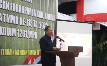 Sekda Landak Hadiri Tatap Muka Tim Wasev TMMD ke 113