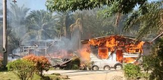 Diduga Konsleting Listrik, Tiga Unit Rumah Warga di Sijambu Ludes Dilalap Api