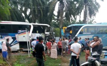 Tabrakan Dua Bus di Asam Jawa, Tiga Penumpang Dikabarkan Meninggal Dunia