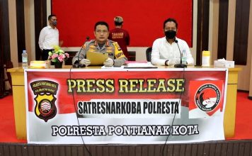 Pengedar Narkoba Antar Provinsi Dibekuk, Sat Narkoba Polresta Pontianak Sita Barang Bukti 1 Kilogram Sabu