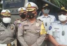 Team Trafic Accudent Analisis Poldasu Olah TKP Kecelakaan Libatkan Bus PMH Kontra dan Bus PMS
