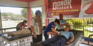 Rutan Kelas IIB Landak Gelar Bakti Sosial Donor Darah Rangkaian Hari Dharma Karya Dhika ke-77