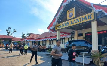 Rutin Gelar Olah Raga Cara Polres Landak Jaga Kesehatan Para Anggota