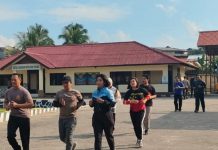 Personel Polres Landak Rutin Gelar Olah Raga Turunkan Berat Badan