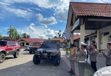 Kapolres Landak Lepas Keberangkatan 30 Unit Mobil Off Road Menuju Pulau Temajo