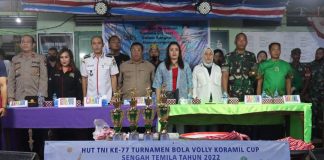 Turnamen Bola Voli Koramil Cup HUT TNI ke 77 Ditutup, Ketua DPRD Landak : Kita Dukung Kegiatan Olah Raga