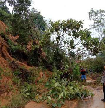 Tujuh Titik Tanah Longsor Timbun Ruas Jalan Provinsi Nanga Pinoh-Kota Baru