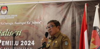 Asisten Sekda Landak Buka Kegiatan Sosialisasi Tahapan Pemilu Tahun 2024