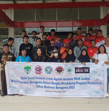 Pemuda Lintas Agama Bersama FKUB Landak Gelar Bakti Sosial Bersihkan Sejumlah Rumah Ibadah