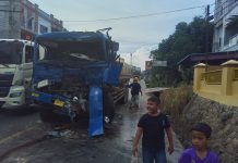 Diduga Alami Rem Blong Truck Tangki CPO Ringsek Akibat Alami Kecelakaan