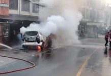 Diduga Bawa BBM Dalam Jerigen, Mobil Minibus Terbakar