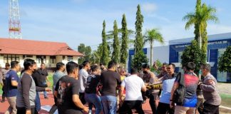 Personel Kompi 3 Siaga Polres Landak Gelar Latihan Dalmas Pengendalian Massa