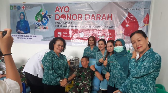 HUT Pemprov Kalbar ke-66, TP PKK Melawi Gelar Aksi Donor Darah